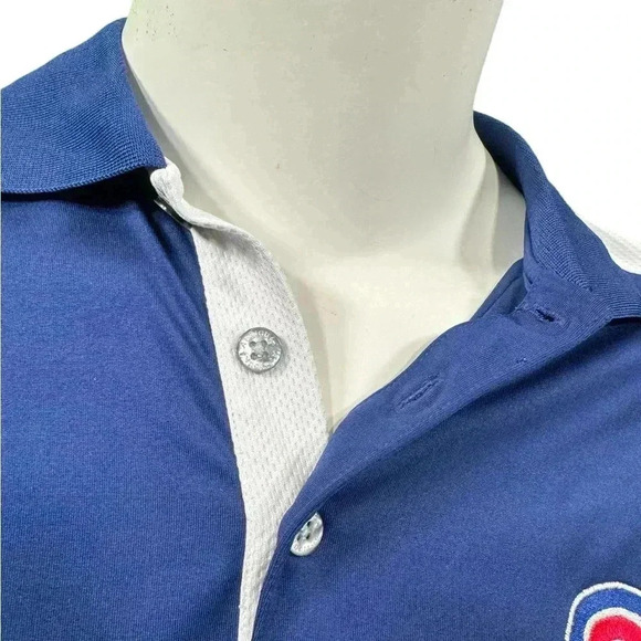 Antigua Chicago Cubs Size Large Short Sleeve Collar Polo Polyester Shirt - Picture 3 of 10